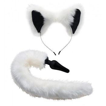 Tailz Analplug White Fox Set mit Schwanz und Ohren