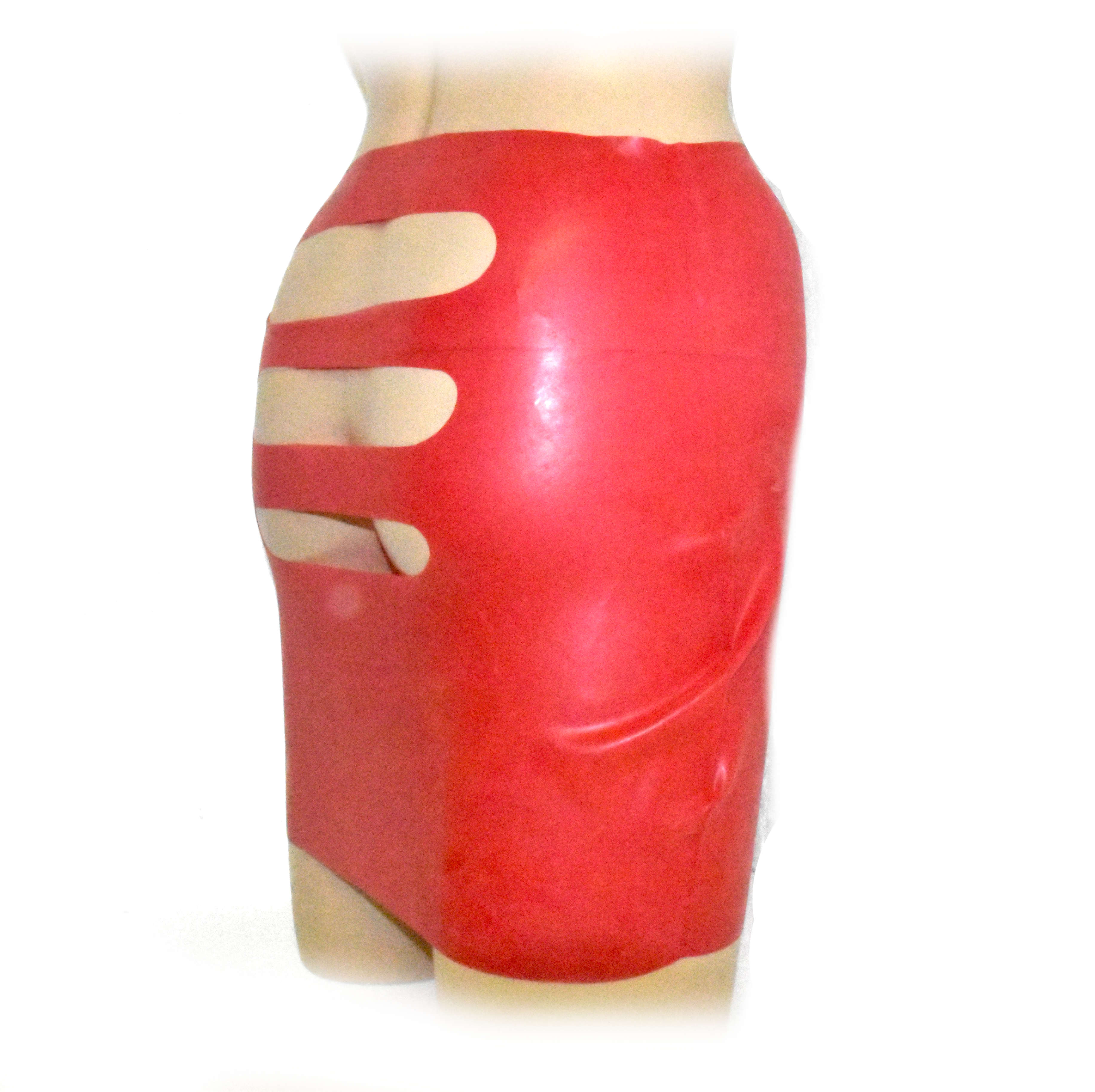 Latex Damen Rock Kurz Po frei