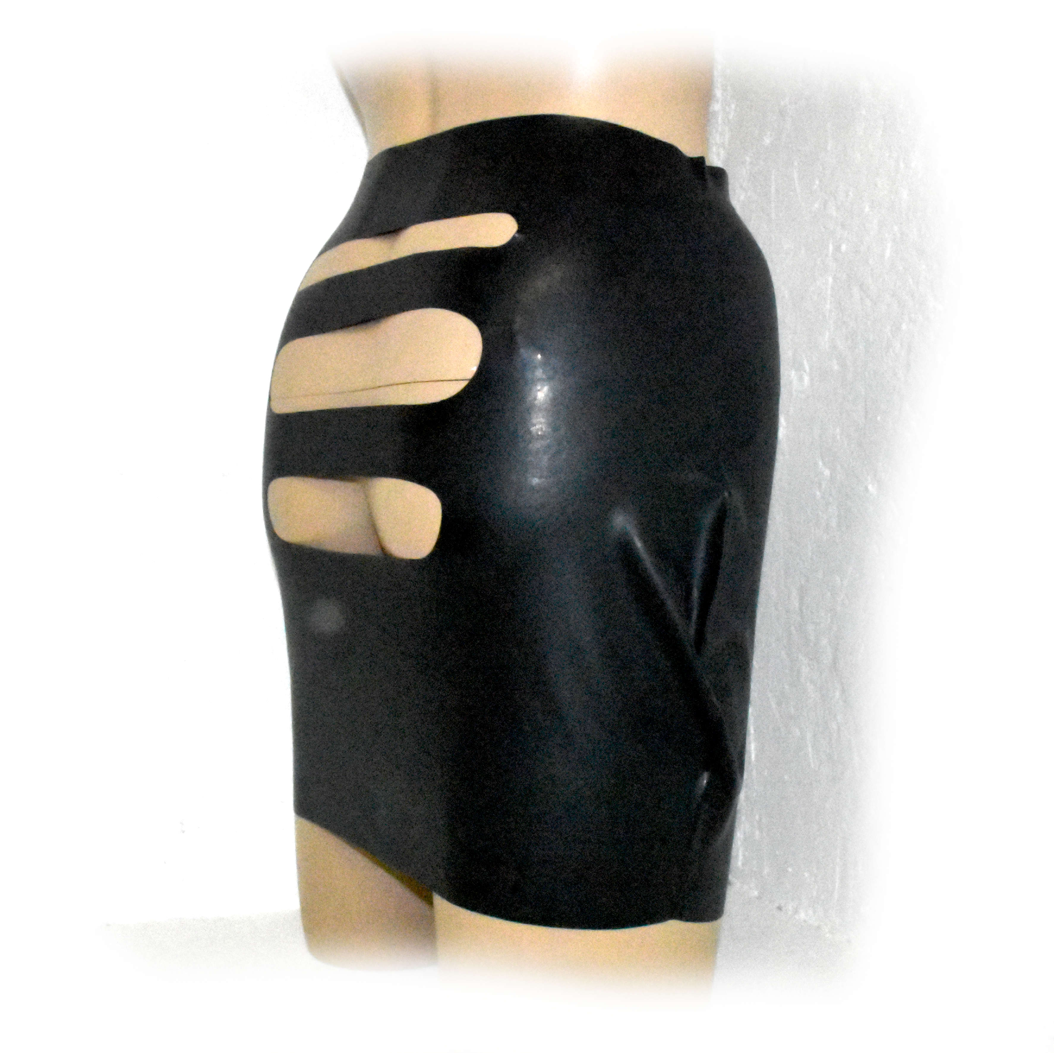Latex Damen Rock kurz Po frei