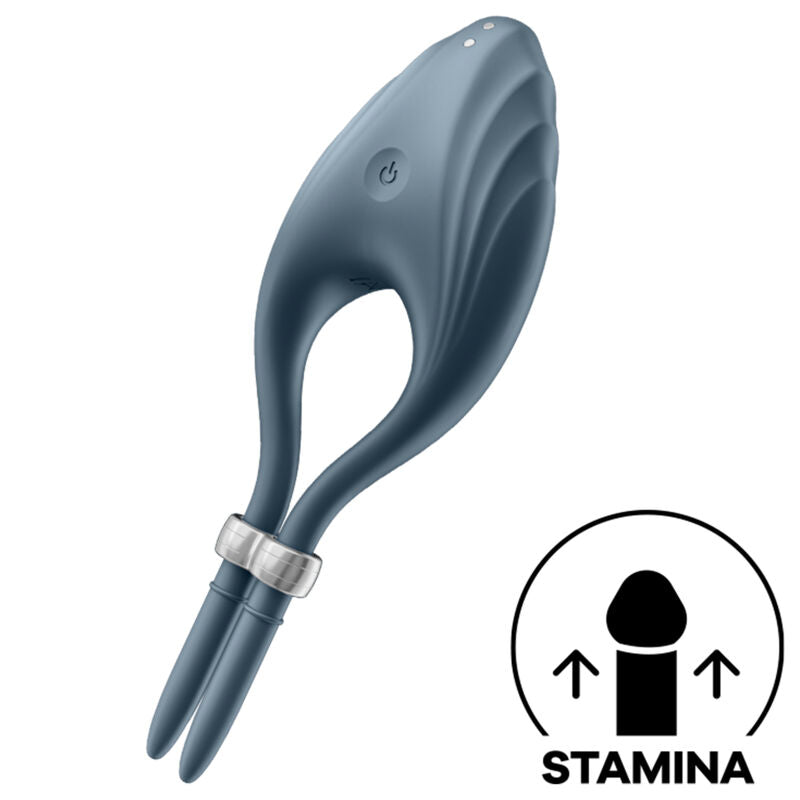 Penisring Satisfyer Duelist mit Klitoriszungen Grau
