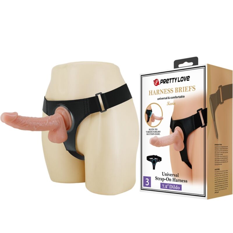 Strap-on Kevin Harness-Slip mit Dildo Natur 19 x 3,7 cm