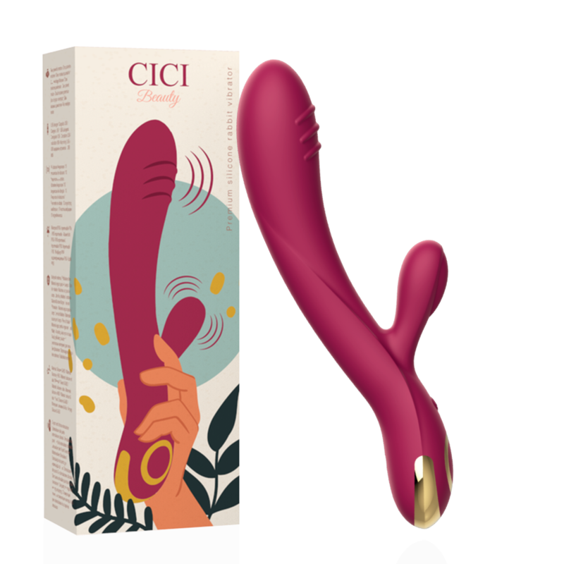 Rabbit-Vibrator Premium Silikon Burgund