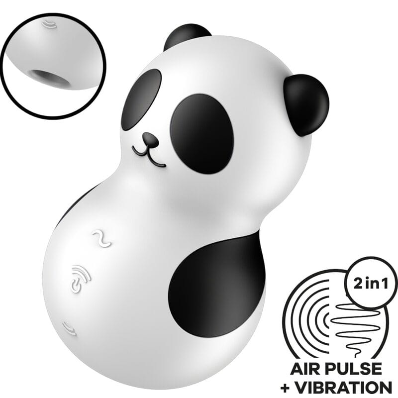 Vibrator Pocket Panda Air Pulse Schwarz und Weiß