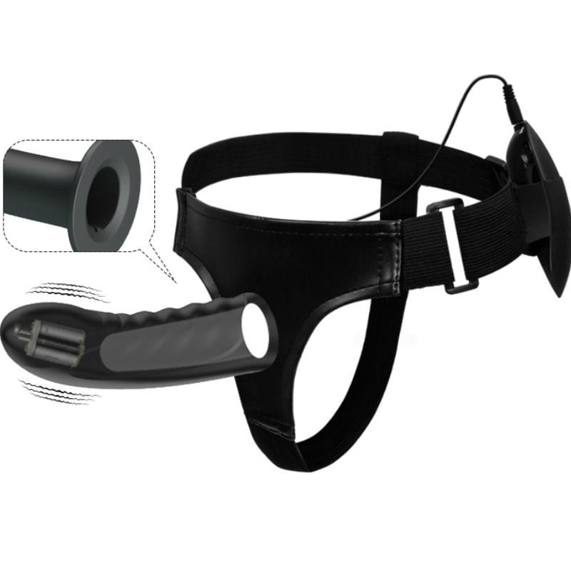 Strap-on Marvin Harness-Slip mit Hohldildo und Vibration Schwarz 16,2 x 4,2 cm