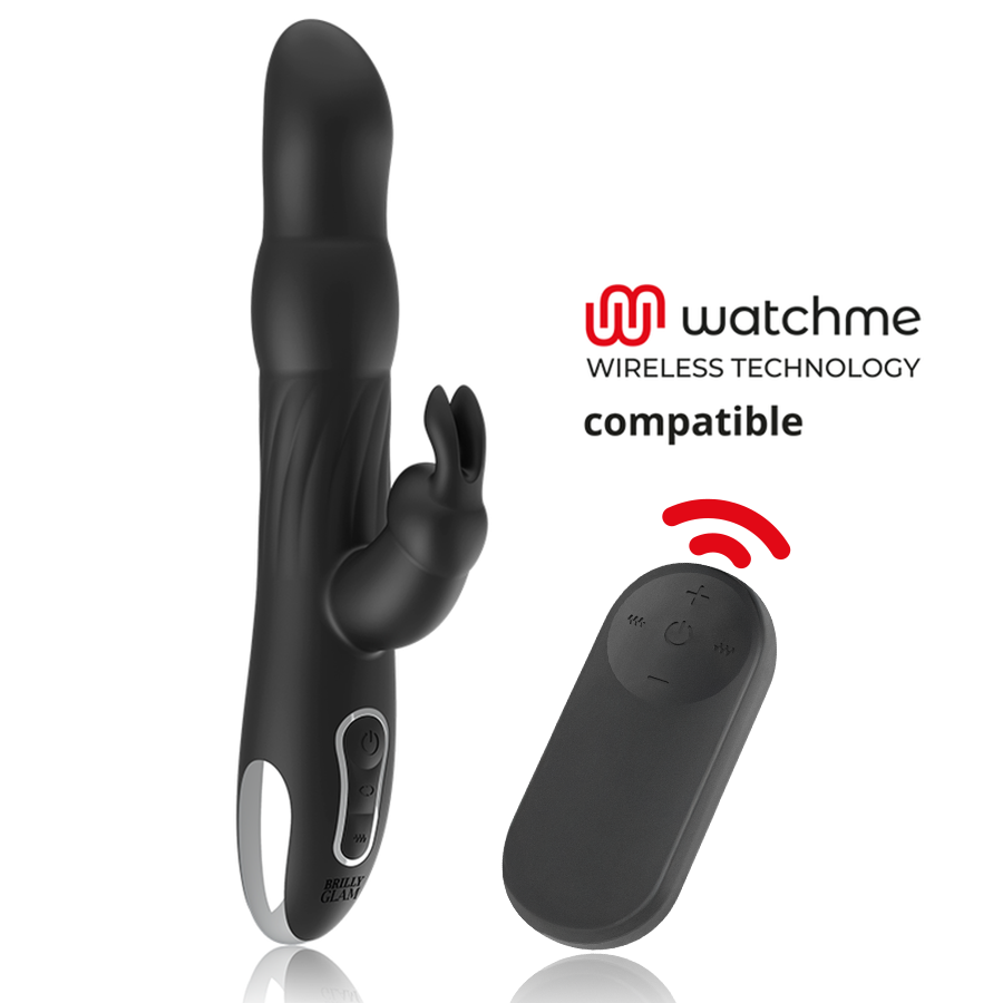 Rabbit-Vibrator Brilly Glam Moebius mit Rotation und Watchme-Fernbedienung 24 x 3,6 cm