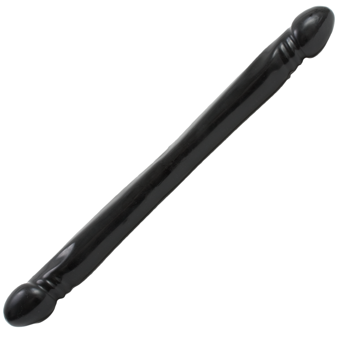 Dildo Double Header Dong glatt Schwarz 45 x Ø 3,6 cm