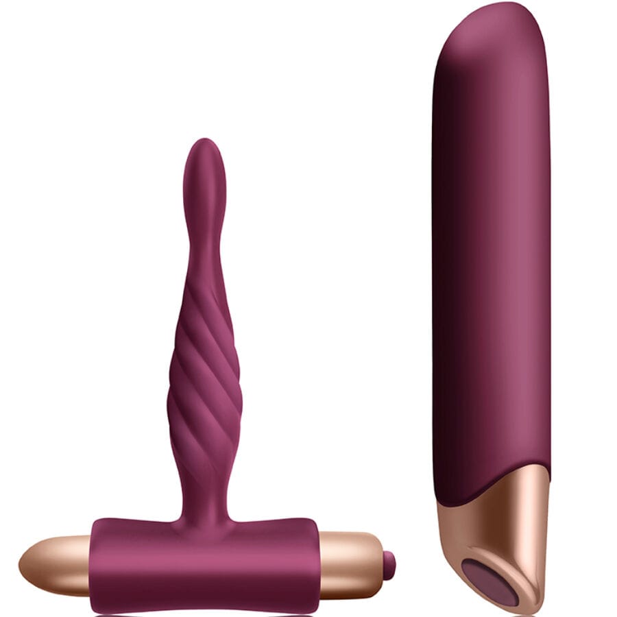 Sextoy-Set Rapture Classic-Vibrator und Analplug für Anfänger Burgund