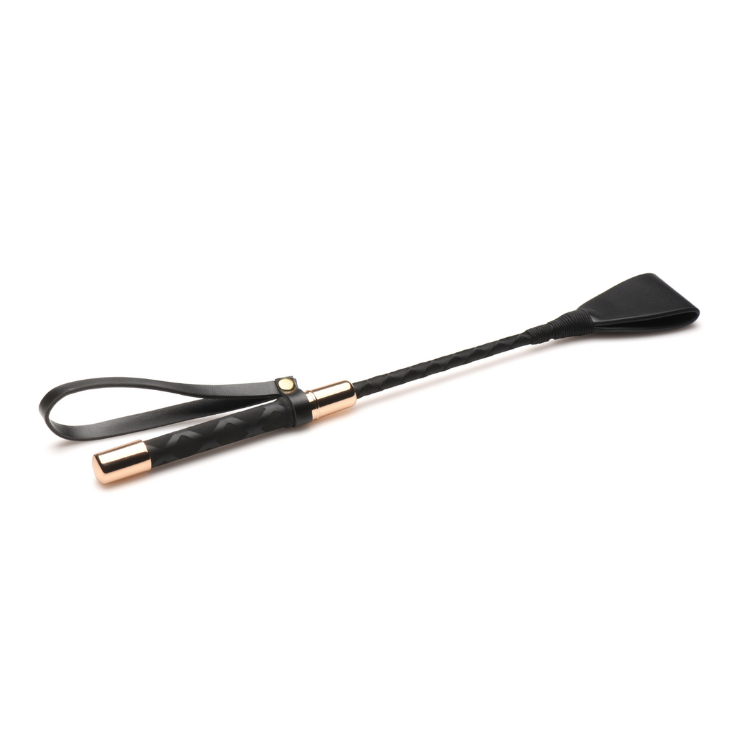 Gerte Master Series Stallion mit Lederklatsche Schwarz und Gold