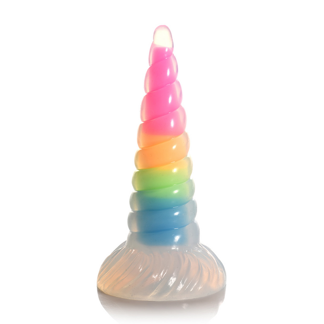 Dildo Creature Cocks Uni-Glow Einhorn nachtleuchtend Silikon Regenbogen 16,5 cm