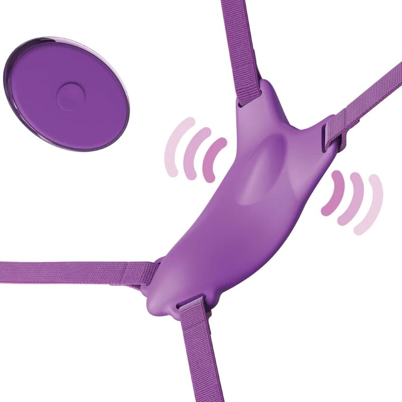 Vibrierendes Schmetterlings-Strap-on für Sie Violet 10 x 6 cm