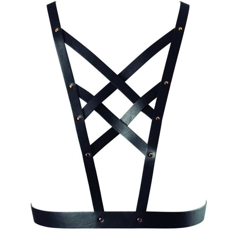 Maze Harness mit Ausschnitt gekreuzt Schwarz