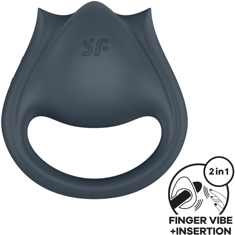 Auflegevibrator Perfect Pair 2 Multivibrator 2 in 1 und Fingerstimulator Grau