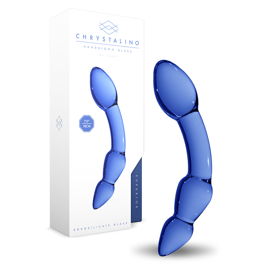 Glasdildo Superior Blau