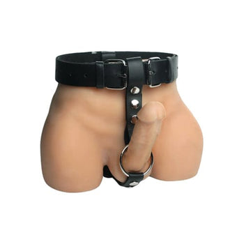Strict Leather Penisring Strenger Analplug Harness aus Leder für Herren