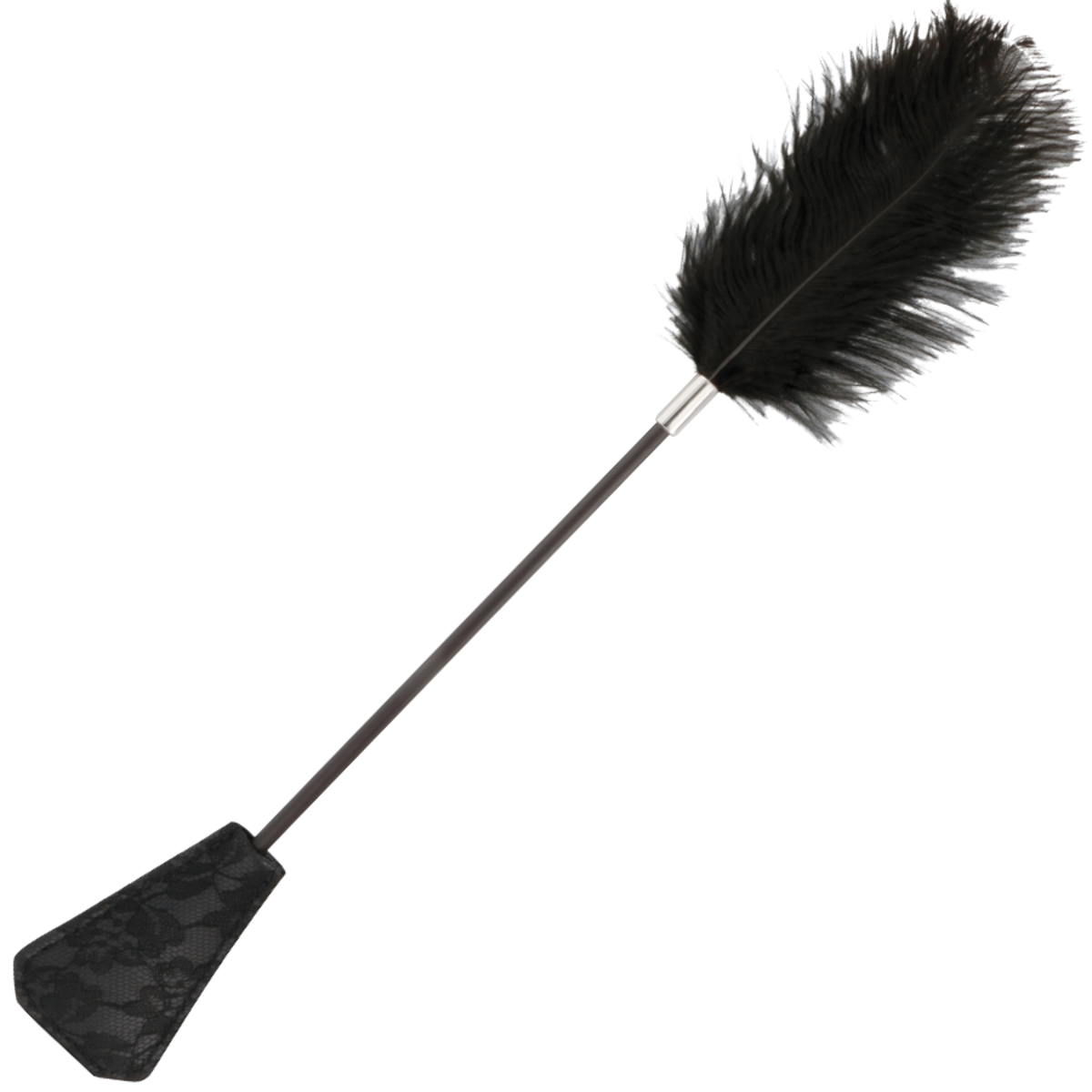 Doppelseitige Peitsche mit Feder, 56cm