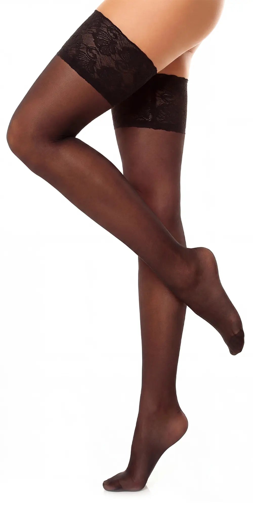 Glamory Deluxe 20 halterlose Strümpfe - Black | Farbe: Black | Größe: 52-54
