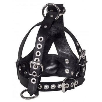 Strict Leather Bondage Paddle Bishop Kopfharness mit entfernbarem Knebel