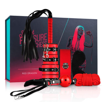 Secret Pleasure Chest Bondage Sets BDSM Bondage Set Fetish Pleasure Fesseln 8er Bundle Red Dragon Sexspielzeug