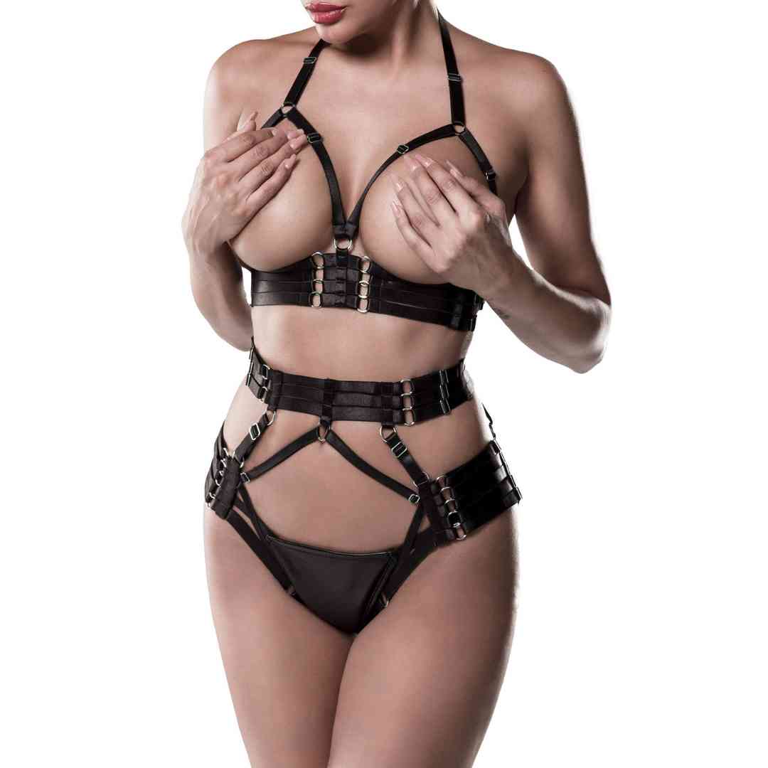 Harness-Set mit BH Ouvert und String - 2XL